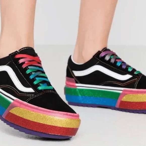 Vans Shoes - Vans Old Skool Black Stacked Glitter Sneakers